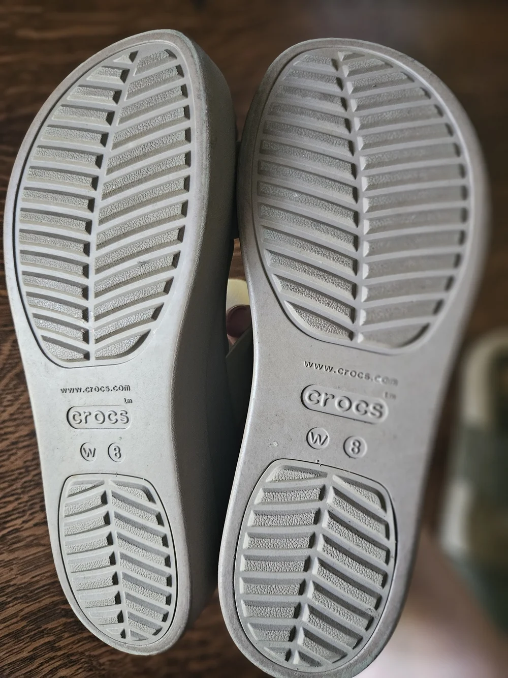 Crocs Brooklyn Low Wedge Two Strap Sandals Women’s 8 Beige Taupe